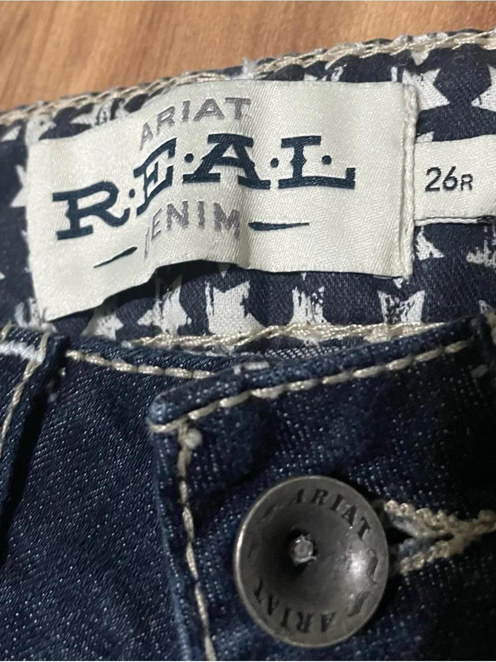 Ariat R.E.A.L. Ella Mid Rise Skinny Jeans Western- Dark Wash Celestial Sz 26